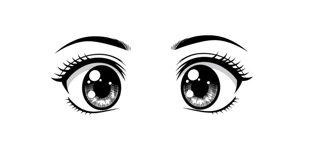 cara gambar mata anime