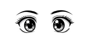cara gambar mata anime