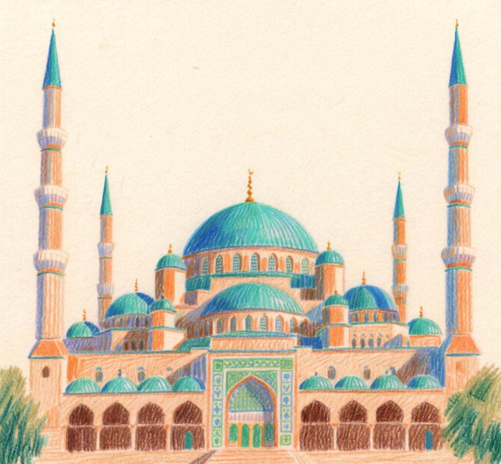 Cara menggambar masjid