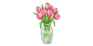 Menggambar bunga tulip