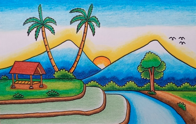 Menggambar Lukisan Pemandangan/Drawing All Bara