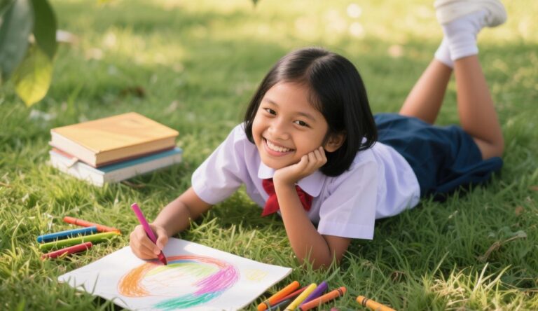 cara mewarnai dengan crayon