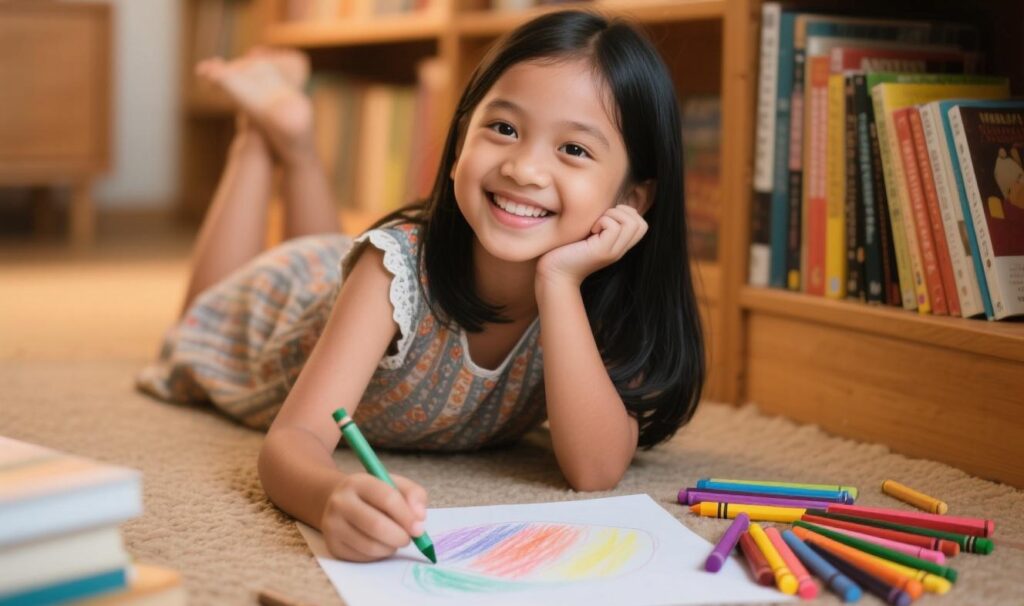 anak suka menggambar