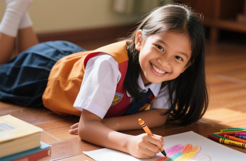 Cara mewarnai menggunakan pensil warna