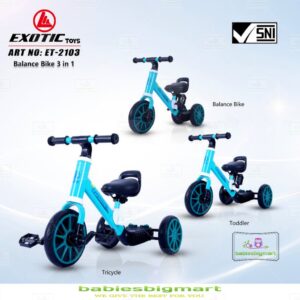 Sepeda Anak Balance Roda 3, Melatih Keseimbangan dan Motorik Balita