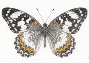 Menggambar kupu-kupu