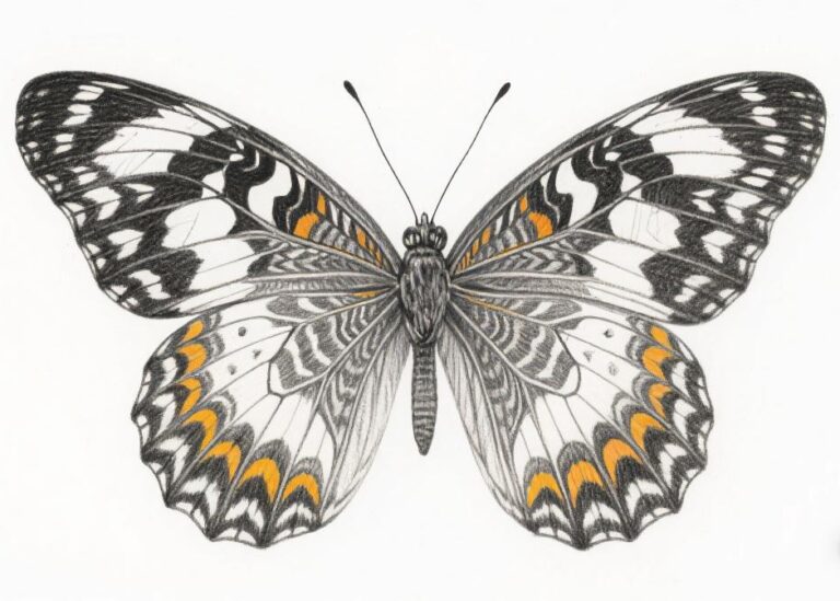Menggambar kupu-kupu