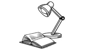 teknik linier tangan lampu dan buku