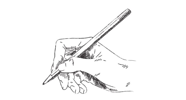 teknik linier tangan menulis